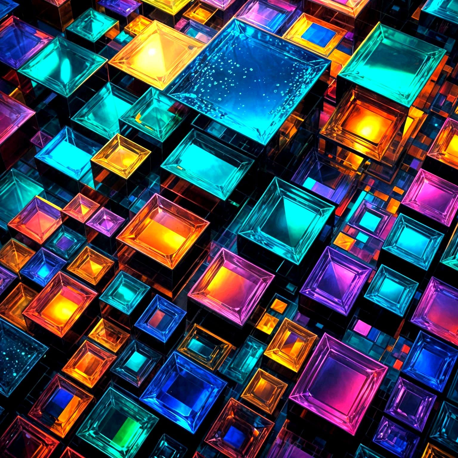 Vibrant Geometric Abstraction in Tetradic Colors