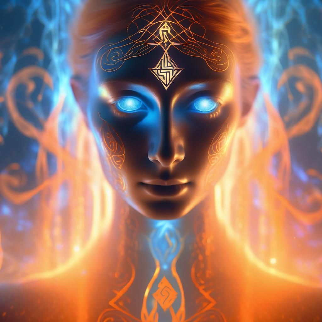 Surreal Hologram Portrait in Dreamy Iridescent Light