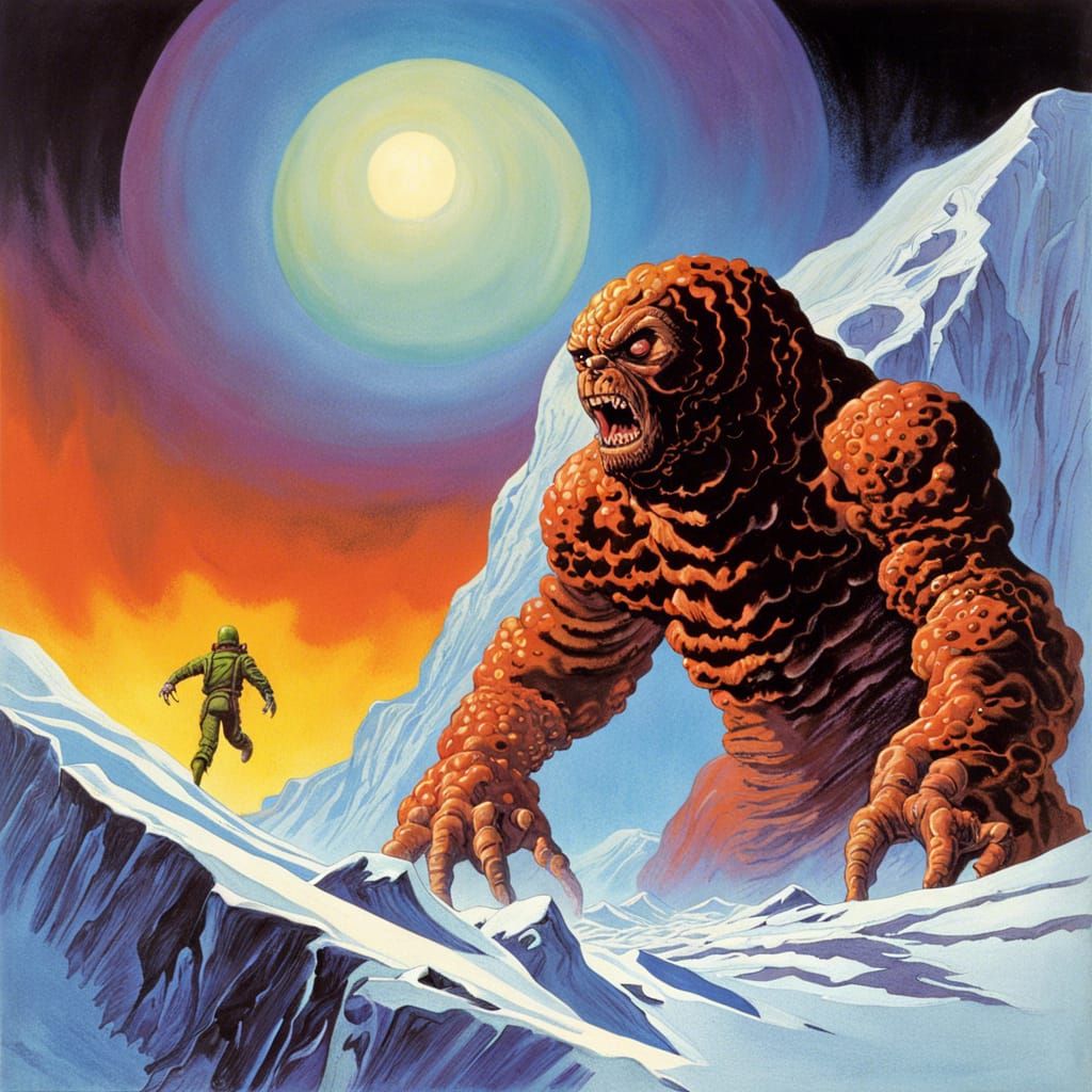 Sci-Fi Horror Transformation Art on Alien Planet