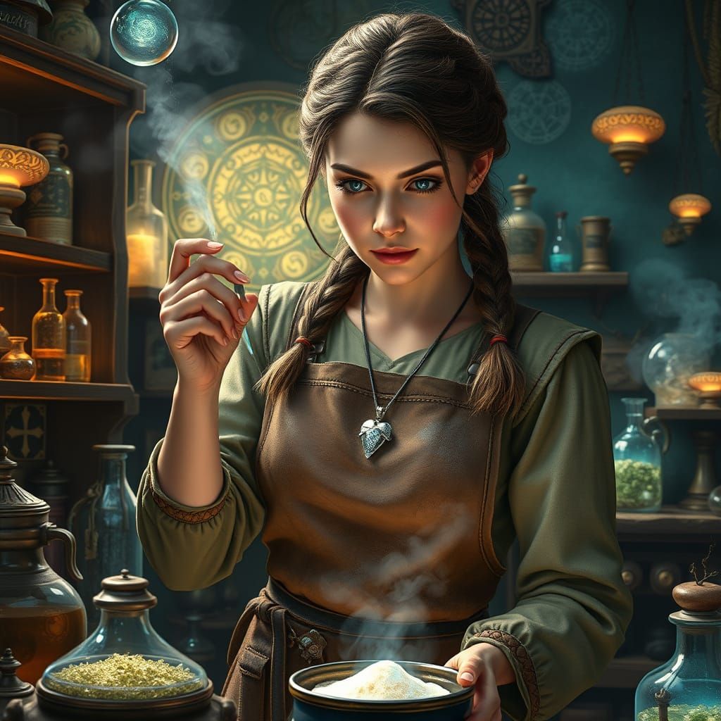 Enchanted Alchemist in Starfleet-Inspired Laboratory