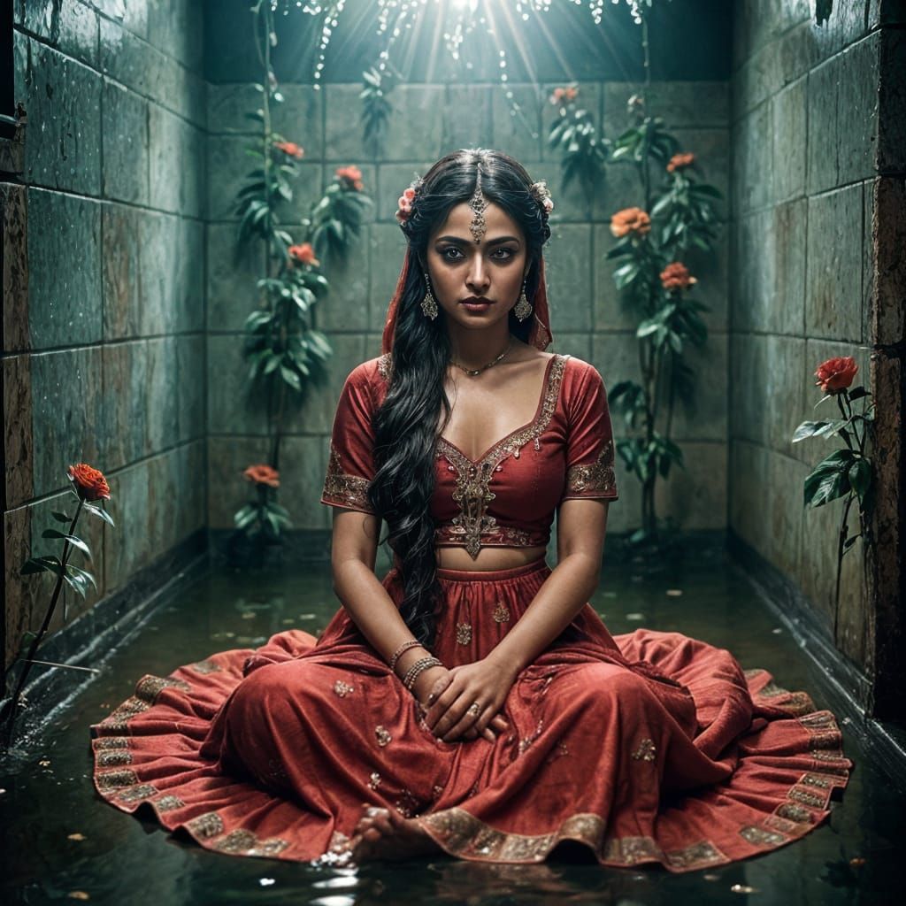 A surreal beauty amidst dark reflections