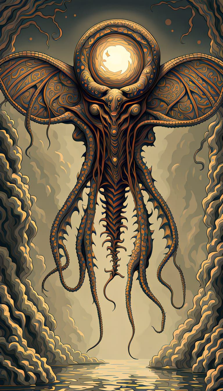 Eldritch Lovecraftian Creatures in Digital Art Style