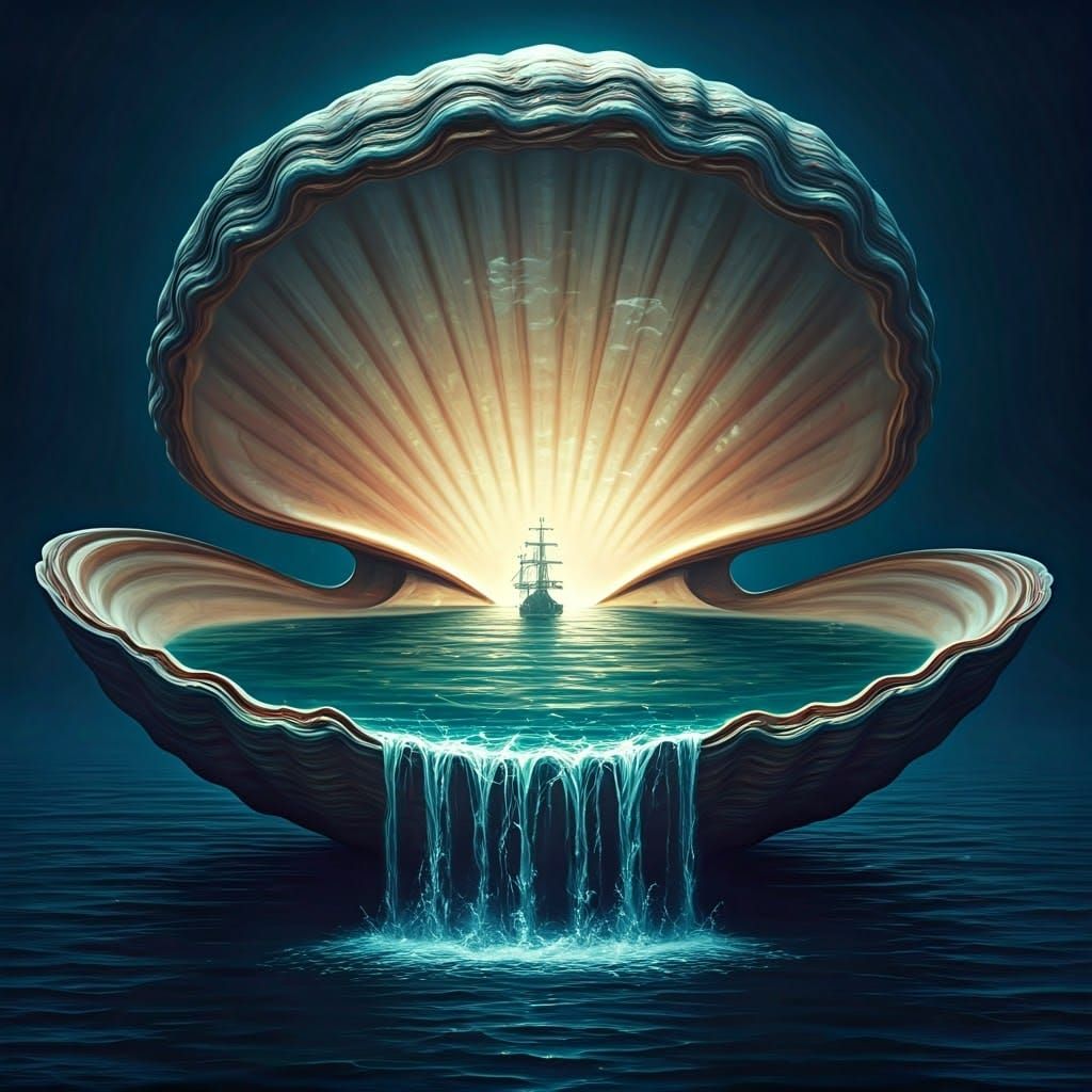 Bermuda Triangle Encased in Giant Oyster Shell