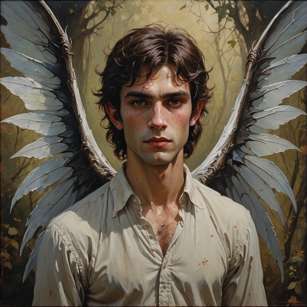 Vampire with Fairy Wings as Oil Painting