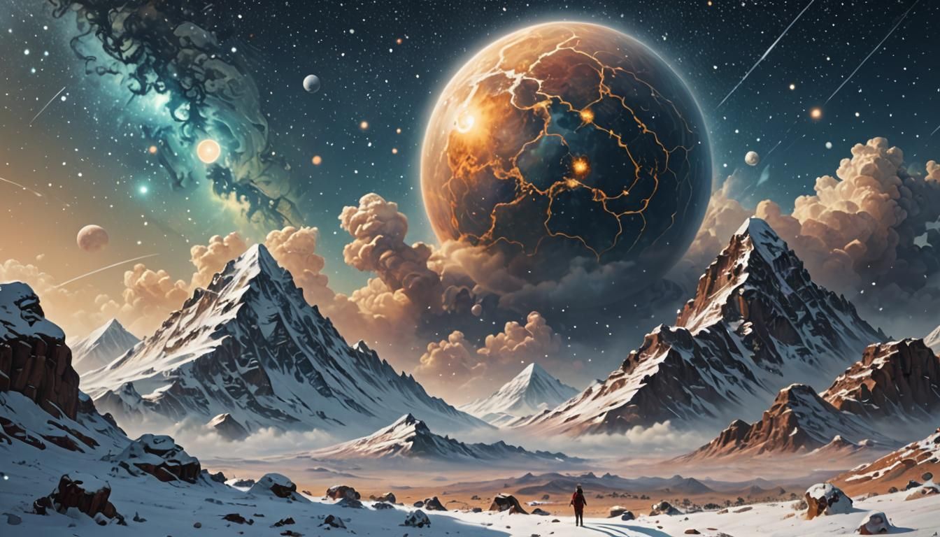 Orientalist Astral Entity in Snowstorm