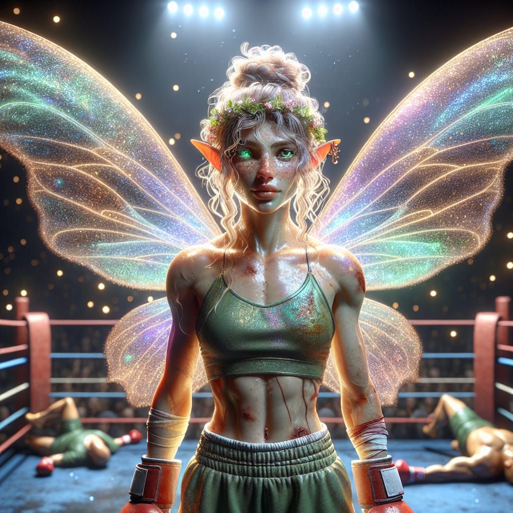 Victorious Fairy Boxer in Fantasy Concept Art