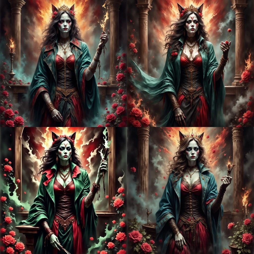Queen of Hearts: Fae Goddess in Dark Fantasy Style