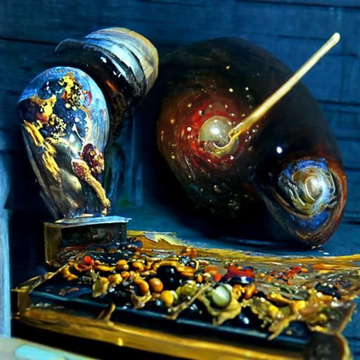 Observable Universe in Oil Painting Style