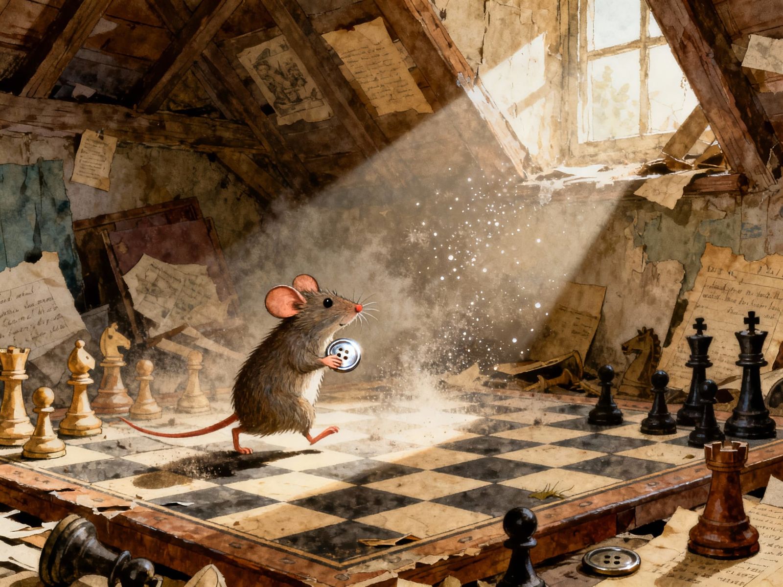 Field Mouse's Epic Quest on a Giant Chessboard