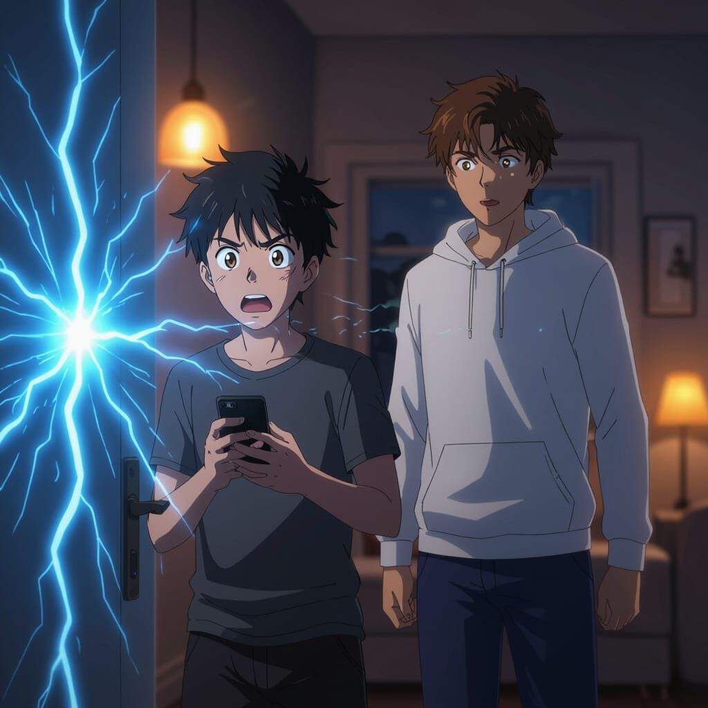 Anime Duo React to Violent Knock in Horror Style