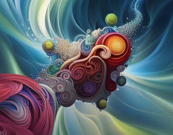 Complex Fractal Art with Zodiac and Druidic Elements