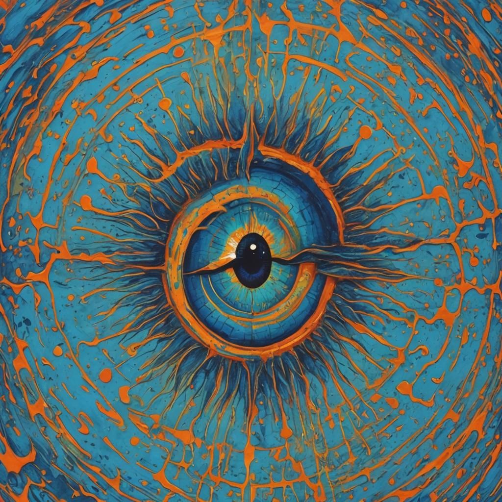 Surreal Portrait with Third Eye in Vibrant Colors