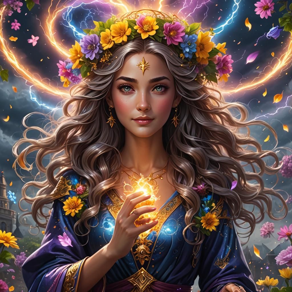 Goddess of Life with Electrical Storm Eyes