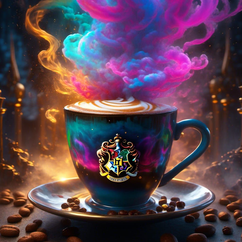 Magical Coffee with Steam in Harry Potter Theme