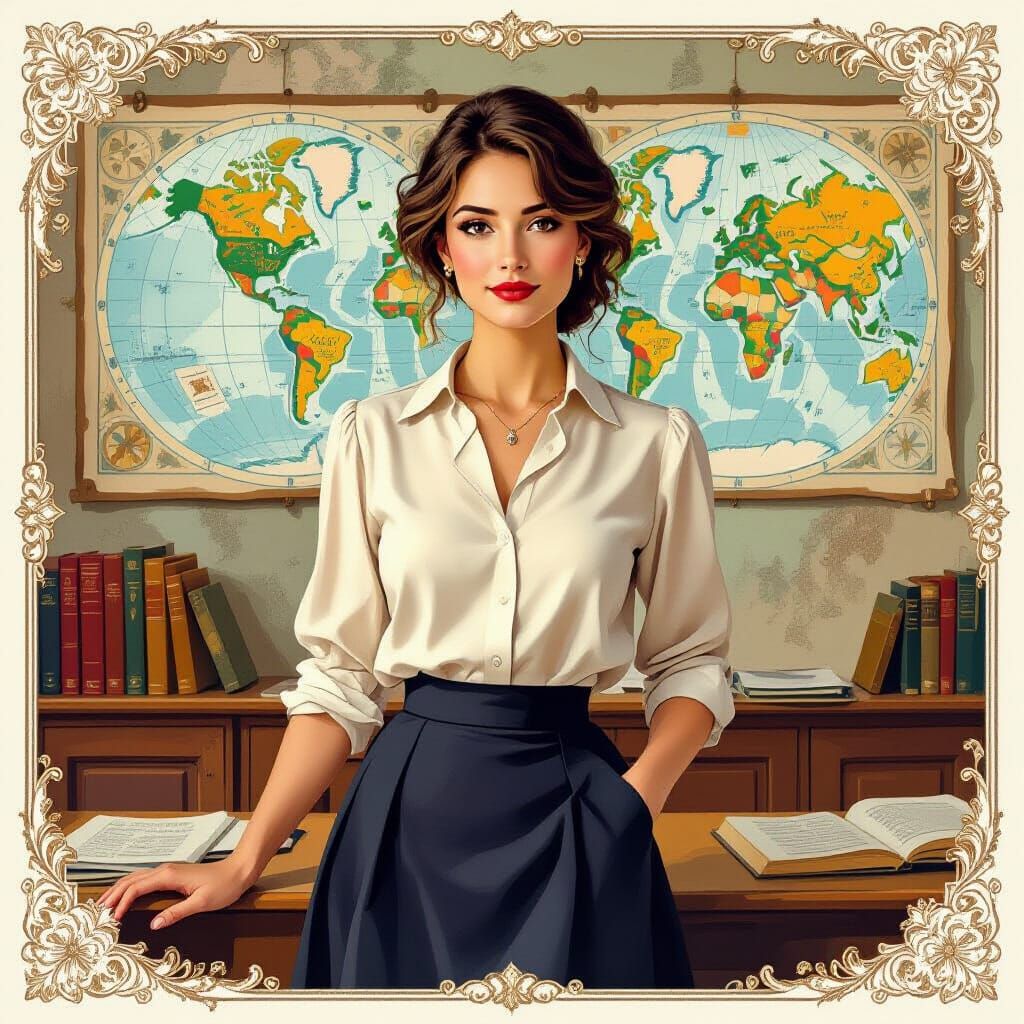 Elegant French Teacher in Impressionist Style