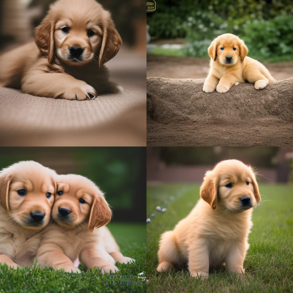 Adorable Golden Retriever Puppies: Professional Photography
