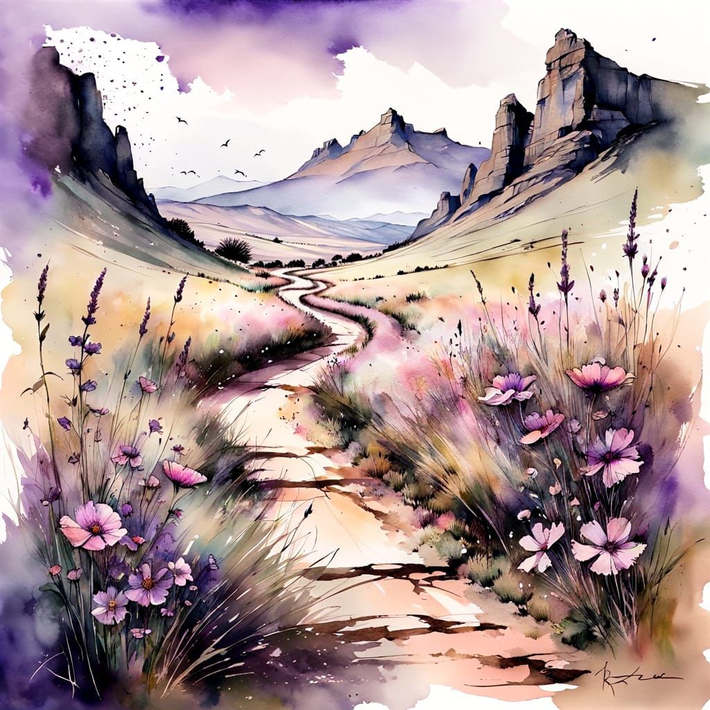 Springtime in the Drakensberg mountains of KwaZulu-Natal,  d...