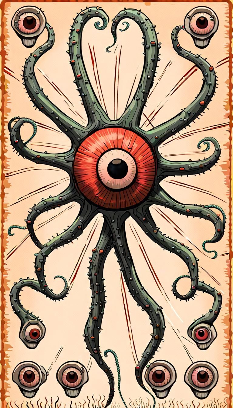 Strange Eyeball Creature in Ancient City