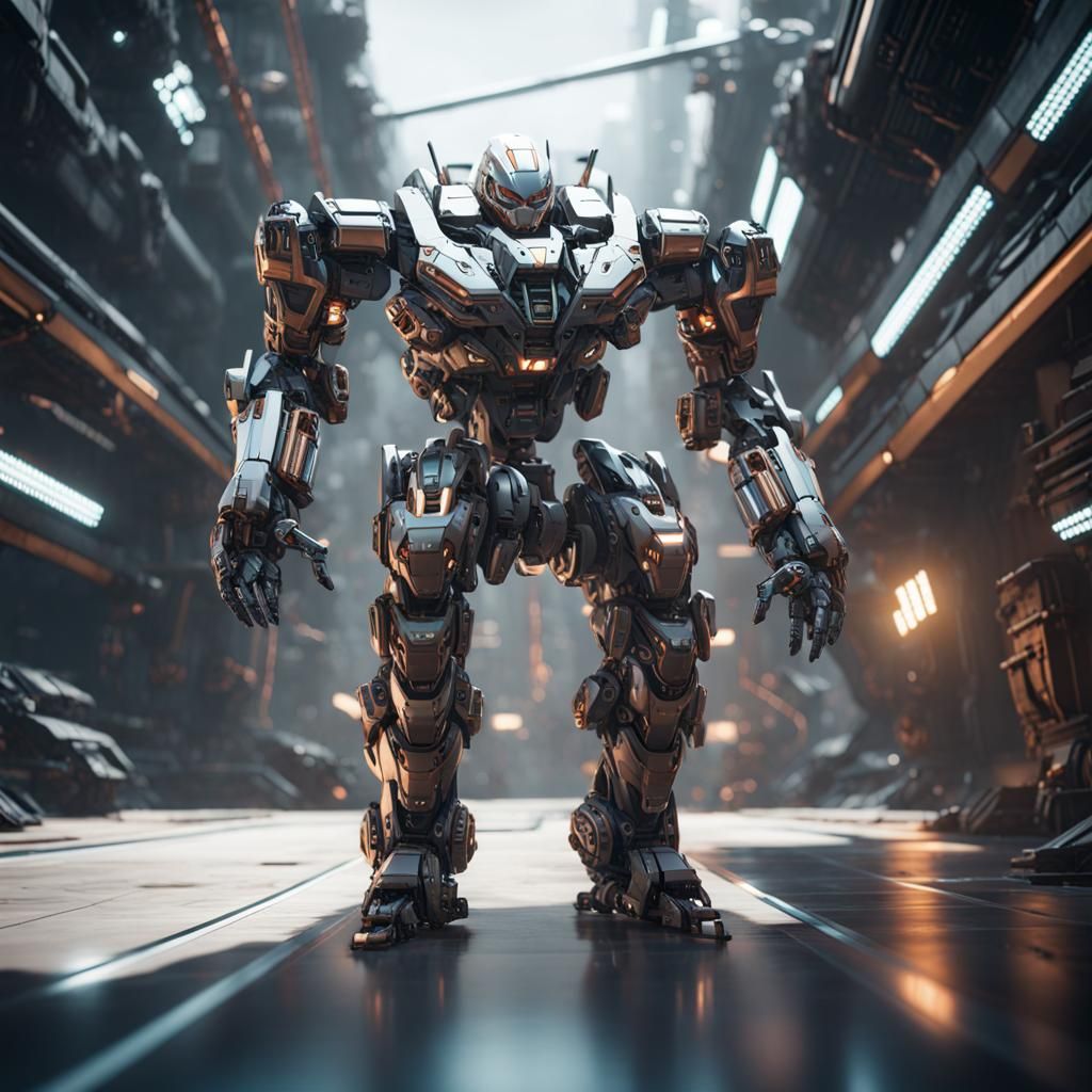 Man Drives Futuristic Sci-Fi Mech Suit