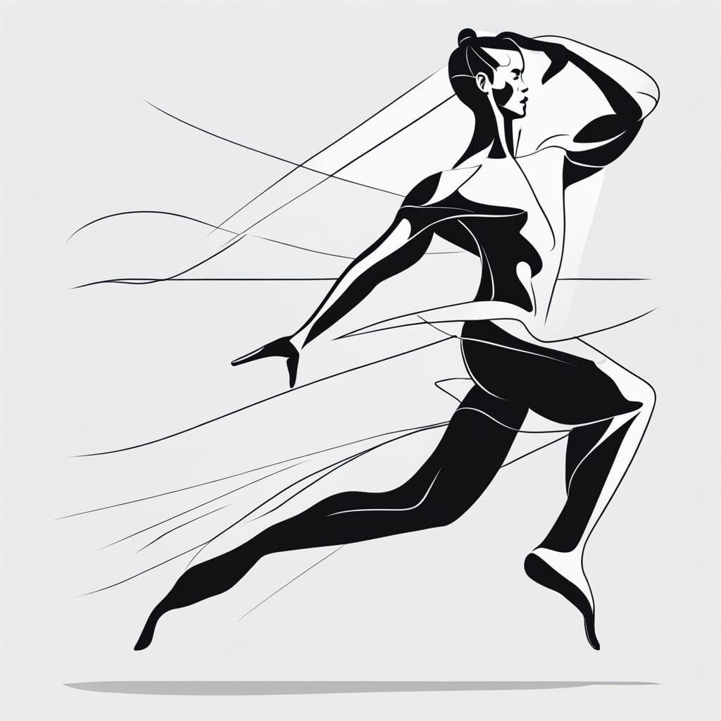 Minimal Line Art of a Male Dancer