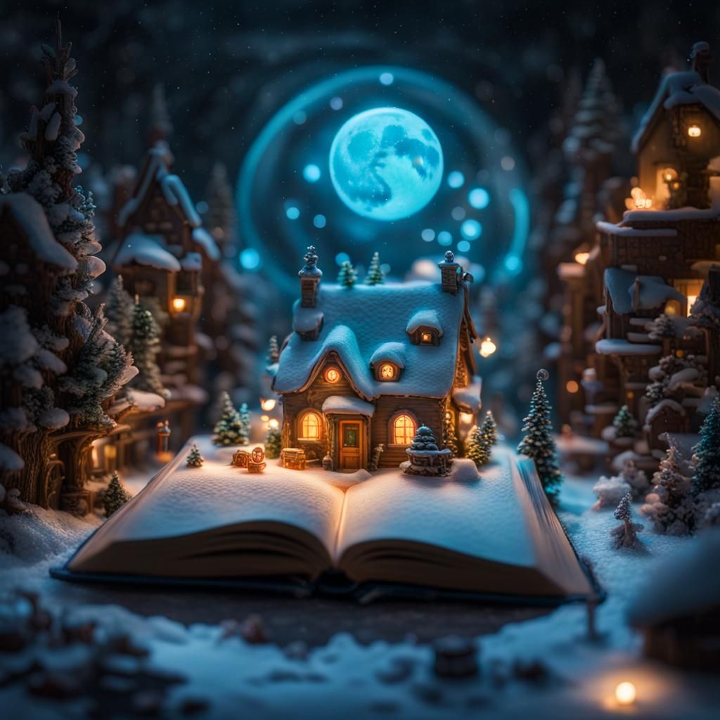 Bioluminescent Miniature Santa's Workshop Winter Wonderland