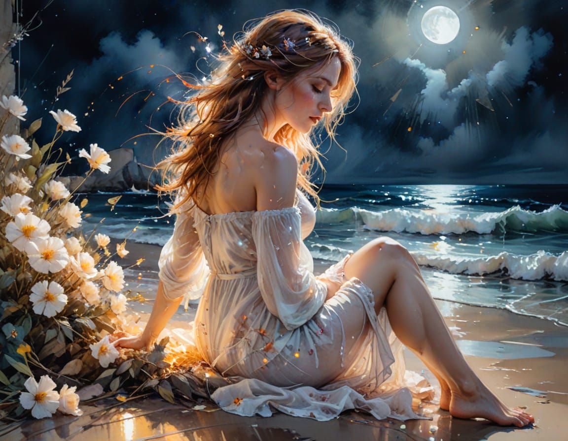 🥈summer night by the sea