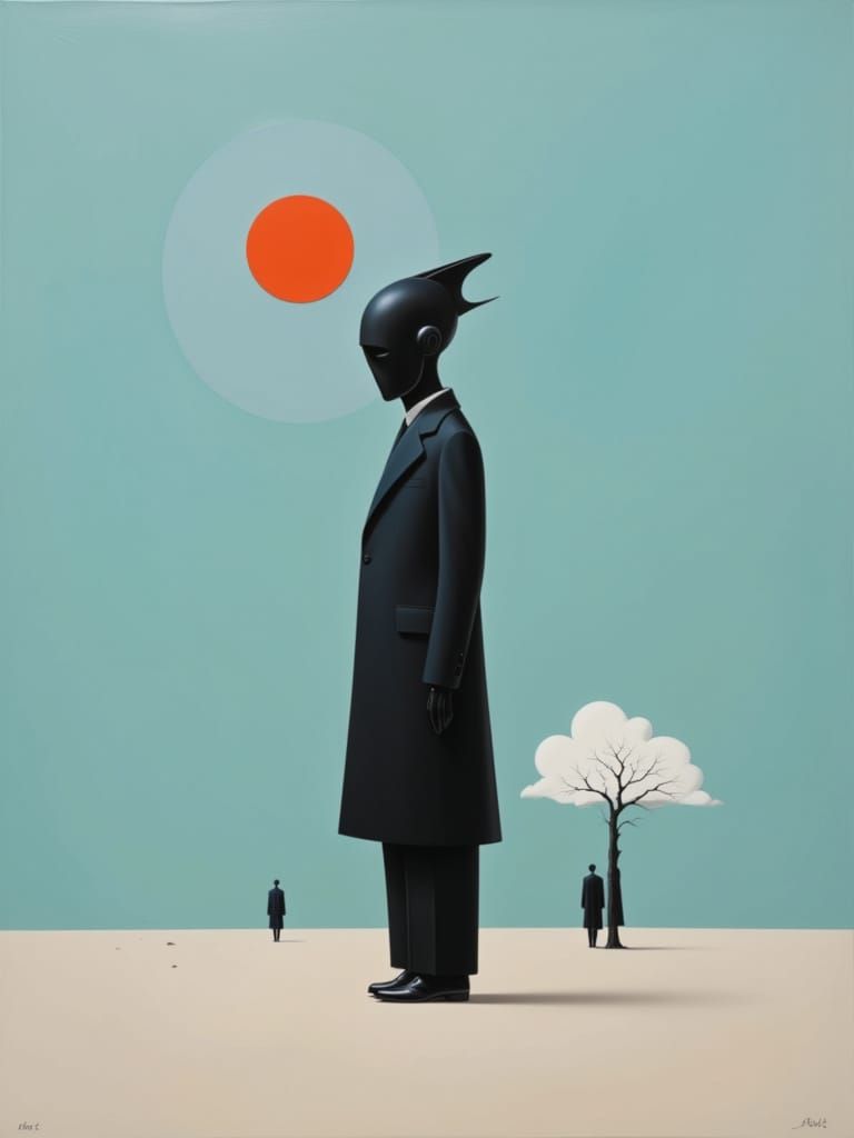 Angular Figure in a Void: A Haunting Metaphysical Landscape