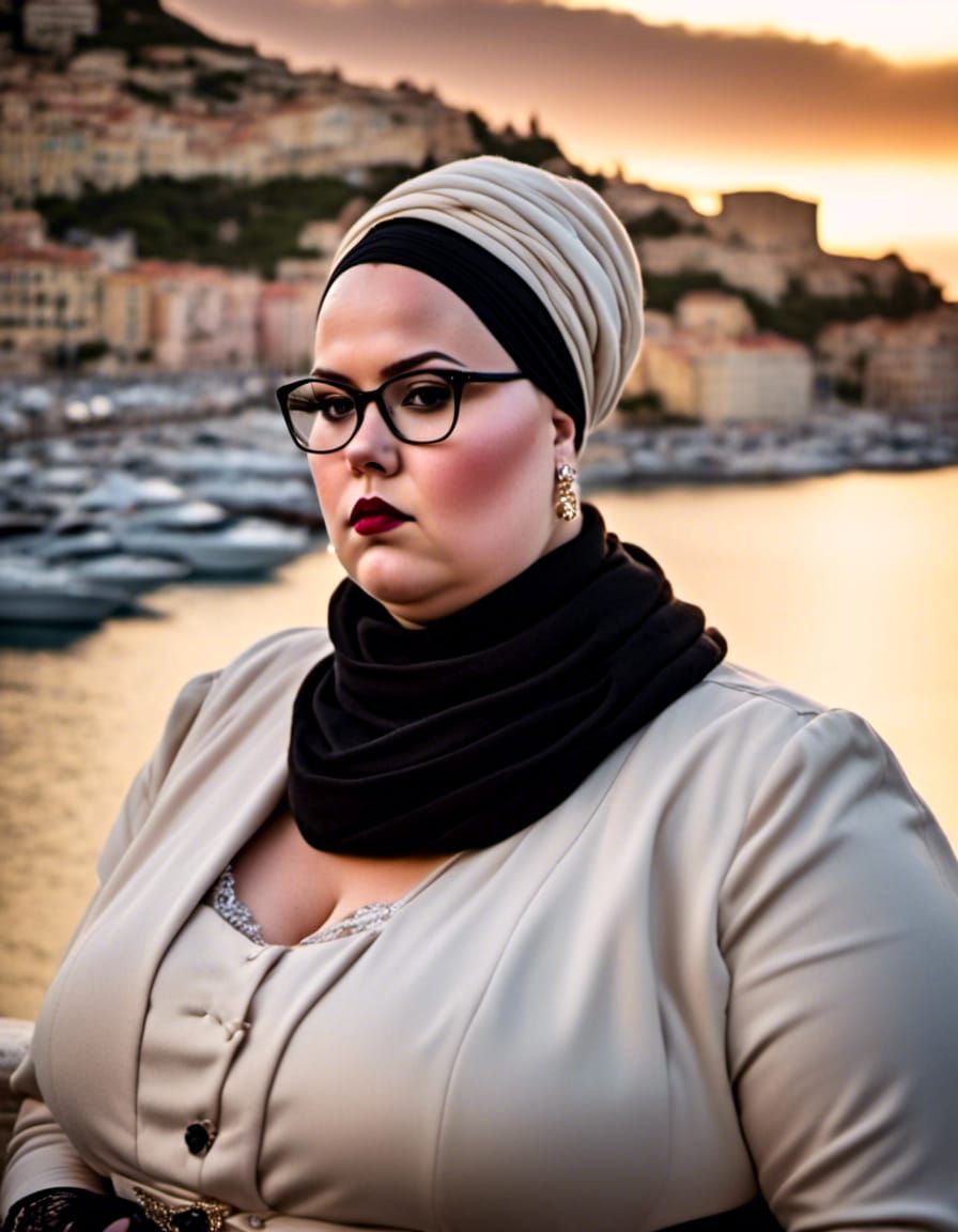 Curvy Woman with Hijab at Prince's Palace