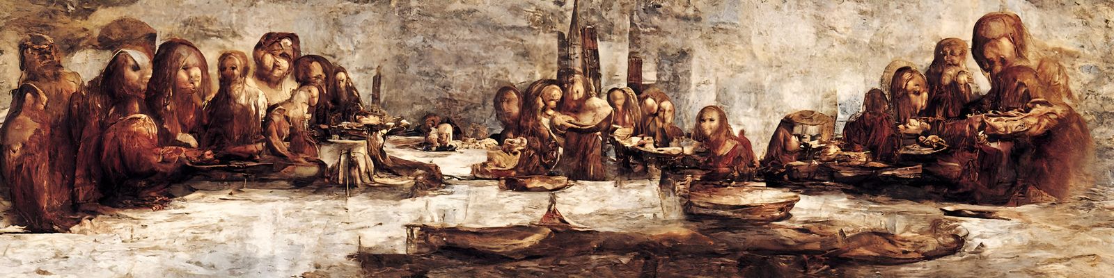 The Last Supper Panorama as Oil Painting