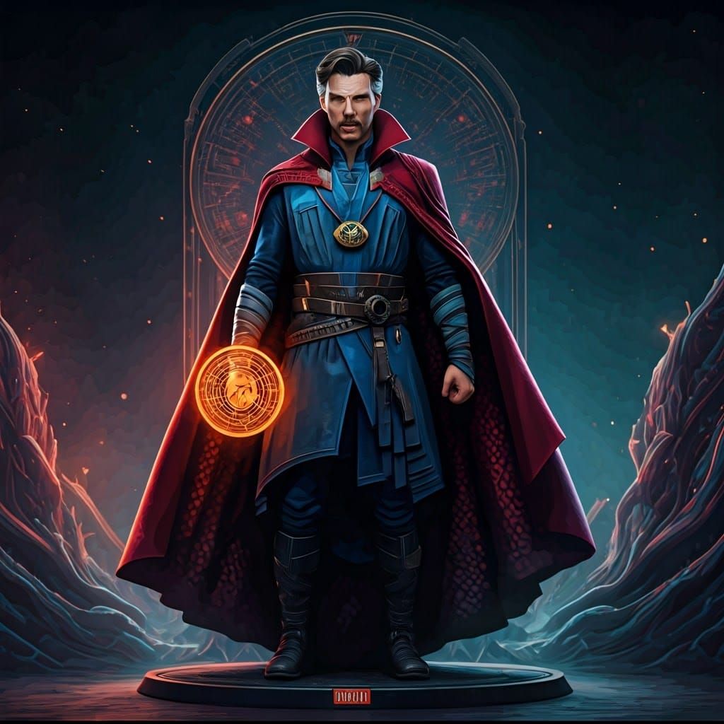 Hyperrealistic Dr. Strange Collectible Figurine in Vibrant C...