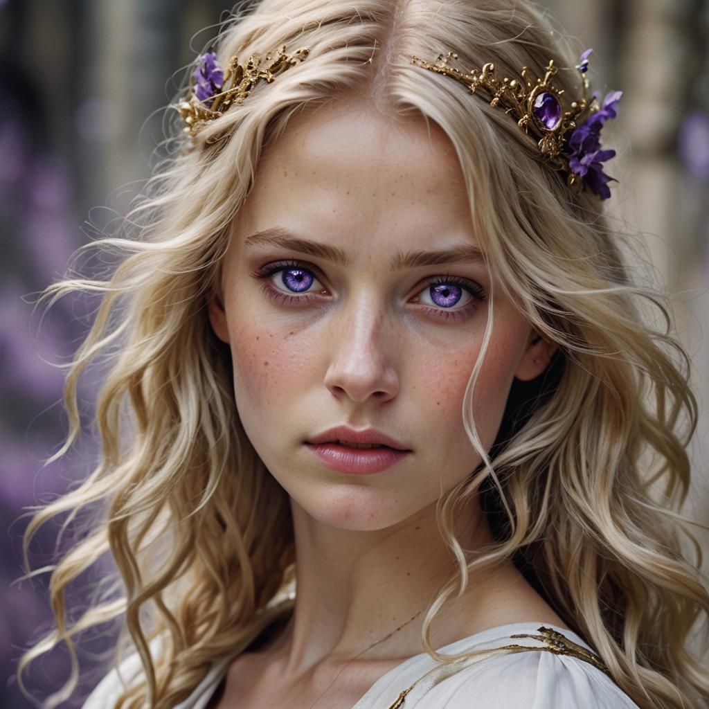 Fantasy Woman Portrait with Flowing Dress