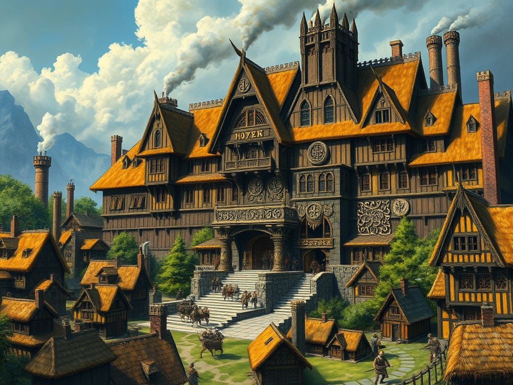 Viking King's Hall: A Fantasy Landscape