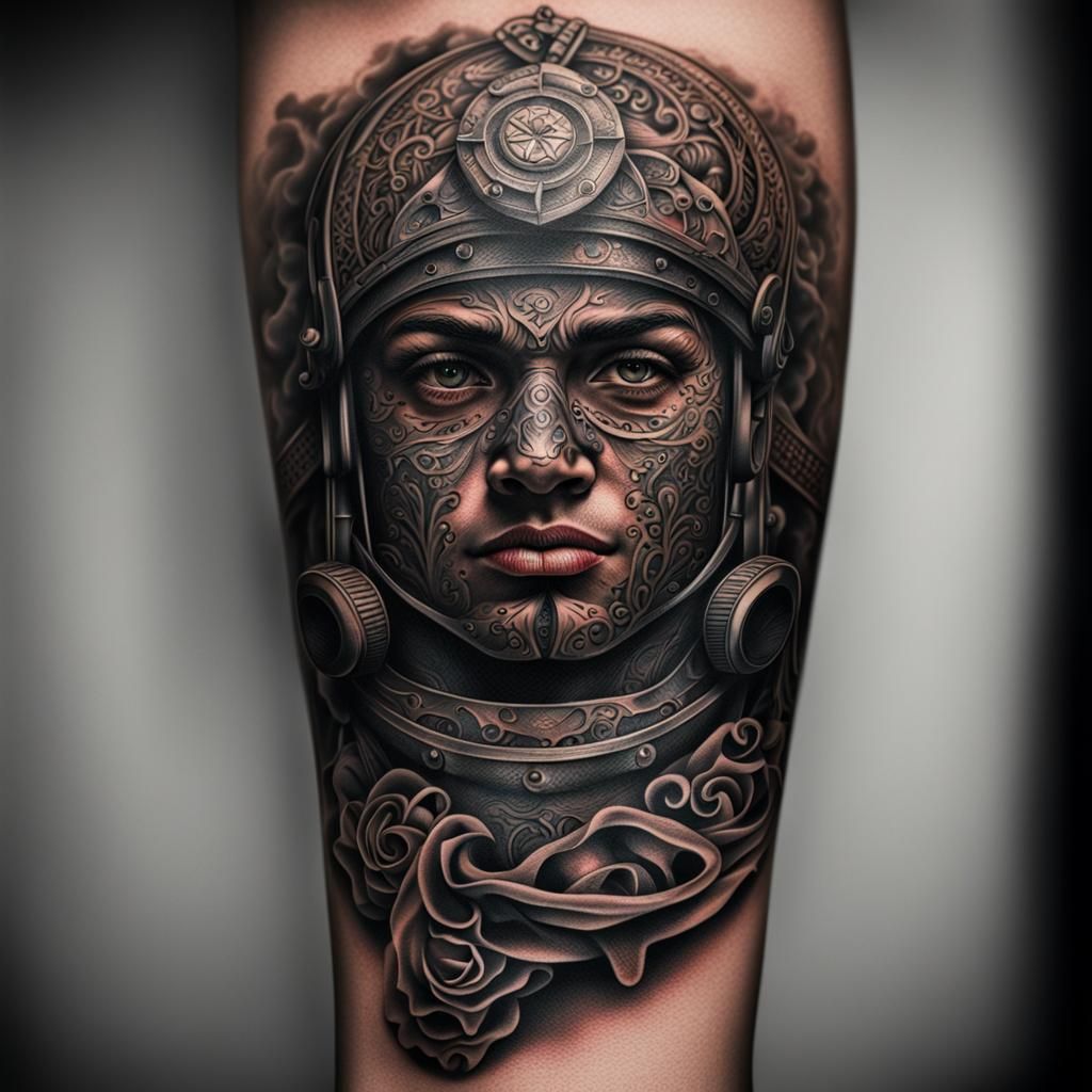 Hyperrealistic Tattoo Design with Intricate Details