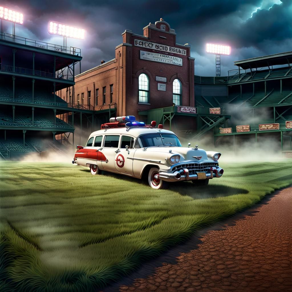 Field of Dreams with Ghosts and Ecto-1 in Unreal Engine