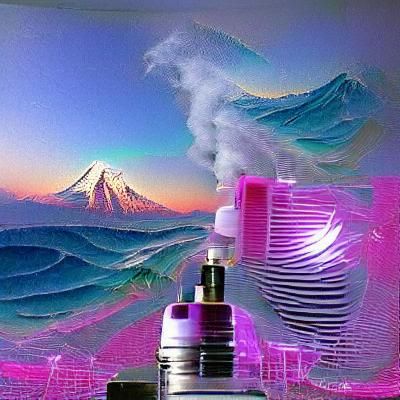 Vibrant Vaporwave Aesthetic with Retro Elements