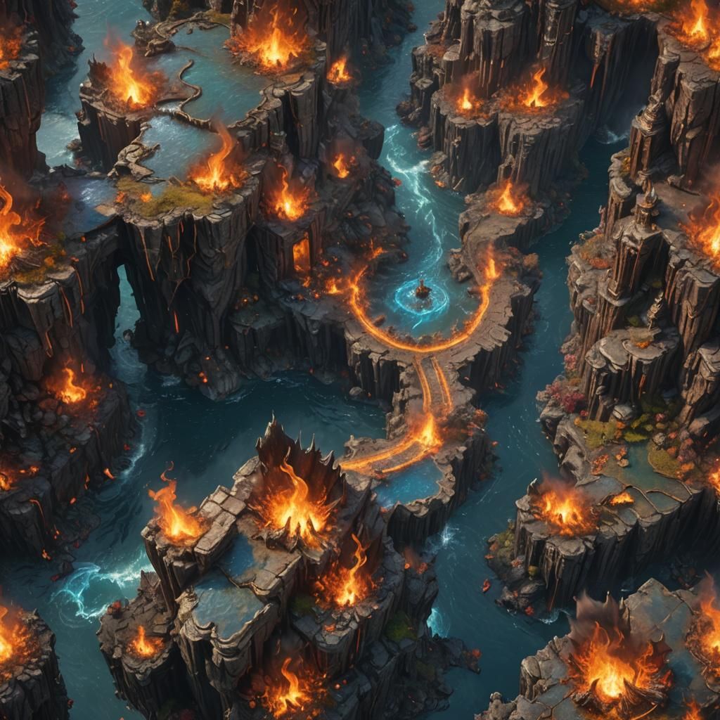 Fire and Water Unite in Fantasy Concept Art