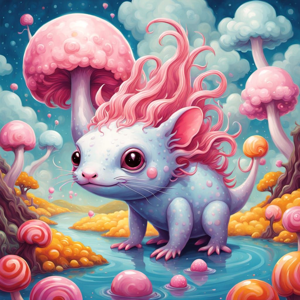Whimsical Creature in a Sweet Dreamscape