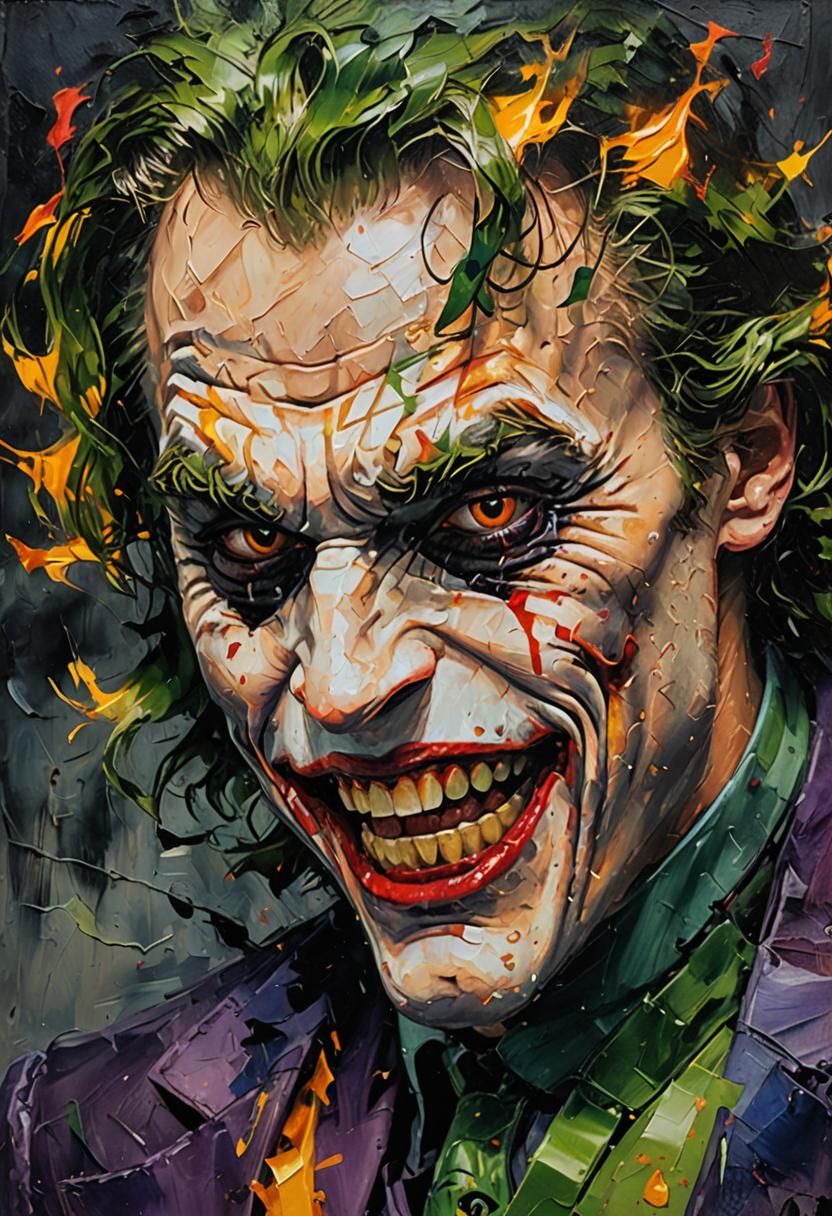 Joker Maniacal Face in Dutch Master Style