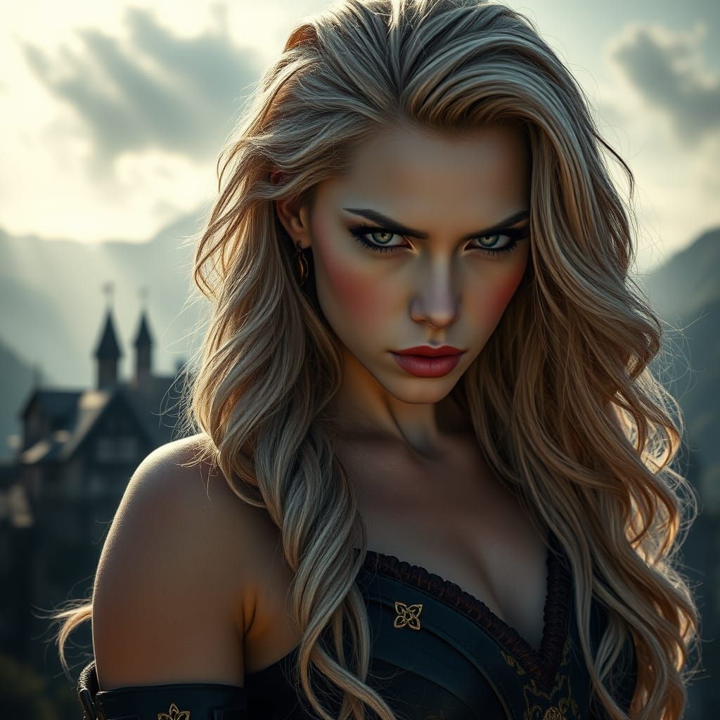 Gritty European Vampire Queen in Celtic Knot Jewelry