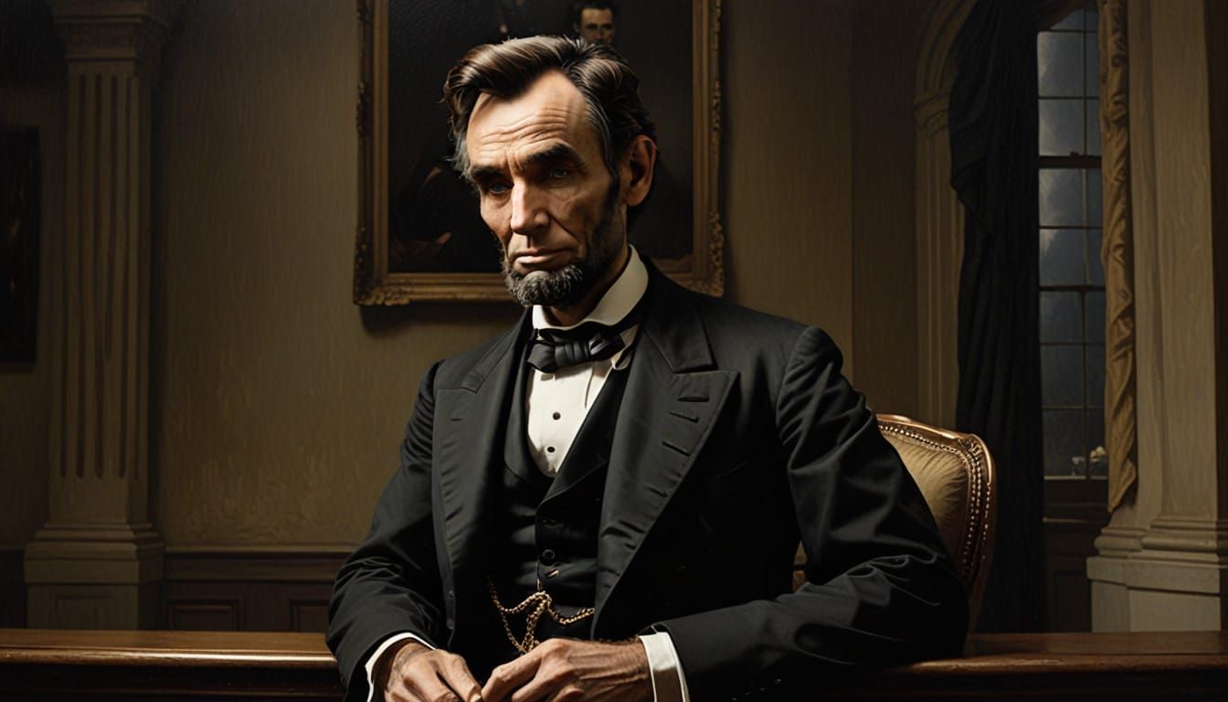 Cinematic Portrait of Abraham Lincoln in Contemplation