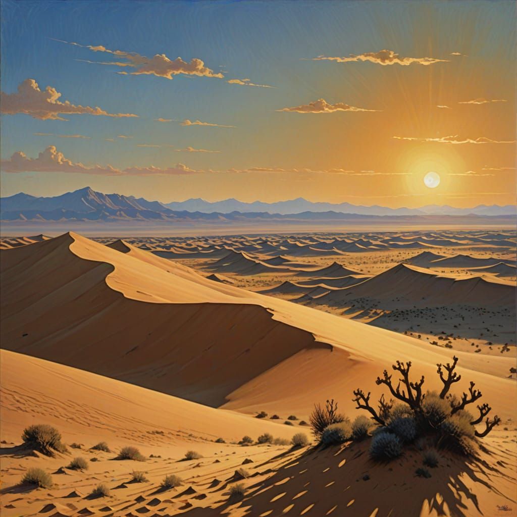 Sweeping Desert Landscape in Earthy Tones