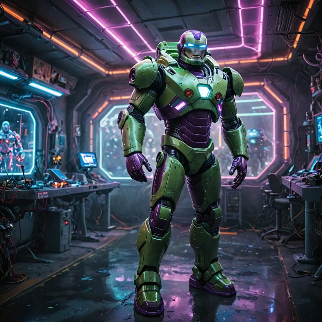 Is iron-man, but it's buzz lightyear. Fluor fosforescente ps...