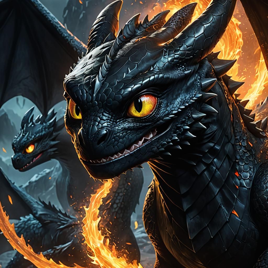 Night Fury Dragon Portrait in Epic Cinematic Style