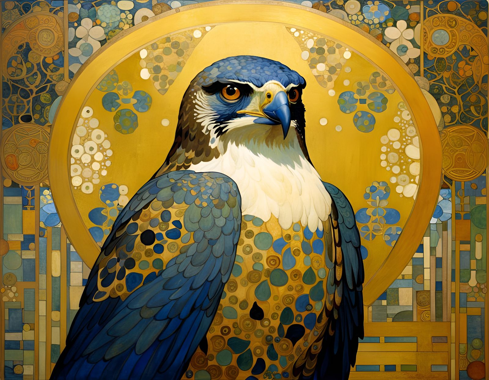 Art Nouveau Goshawk Illustration