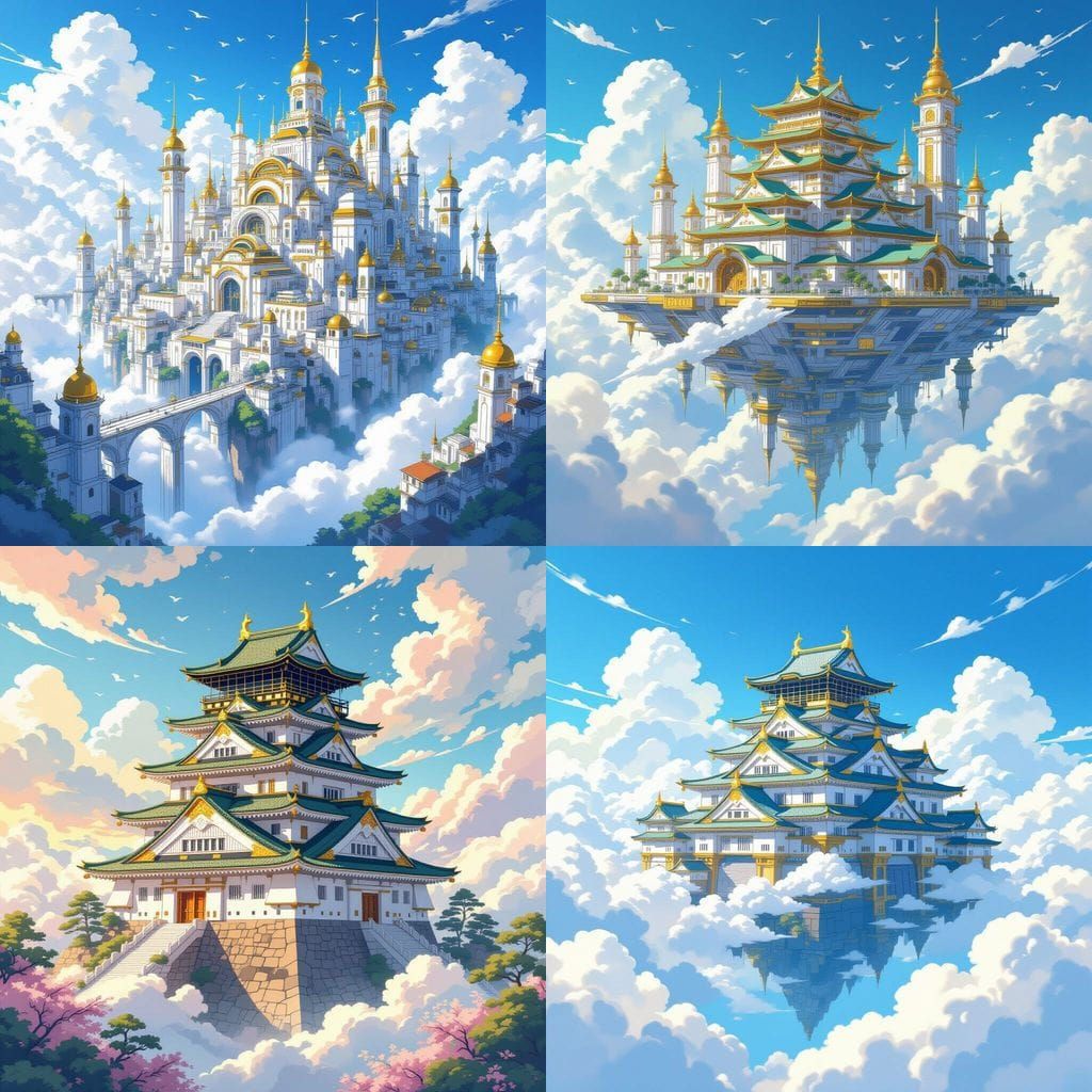 Golden City Floating in Sky: Anime Key Visual