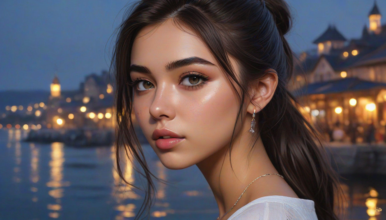 Anime Portrait of a Celestial Beauty in Evening