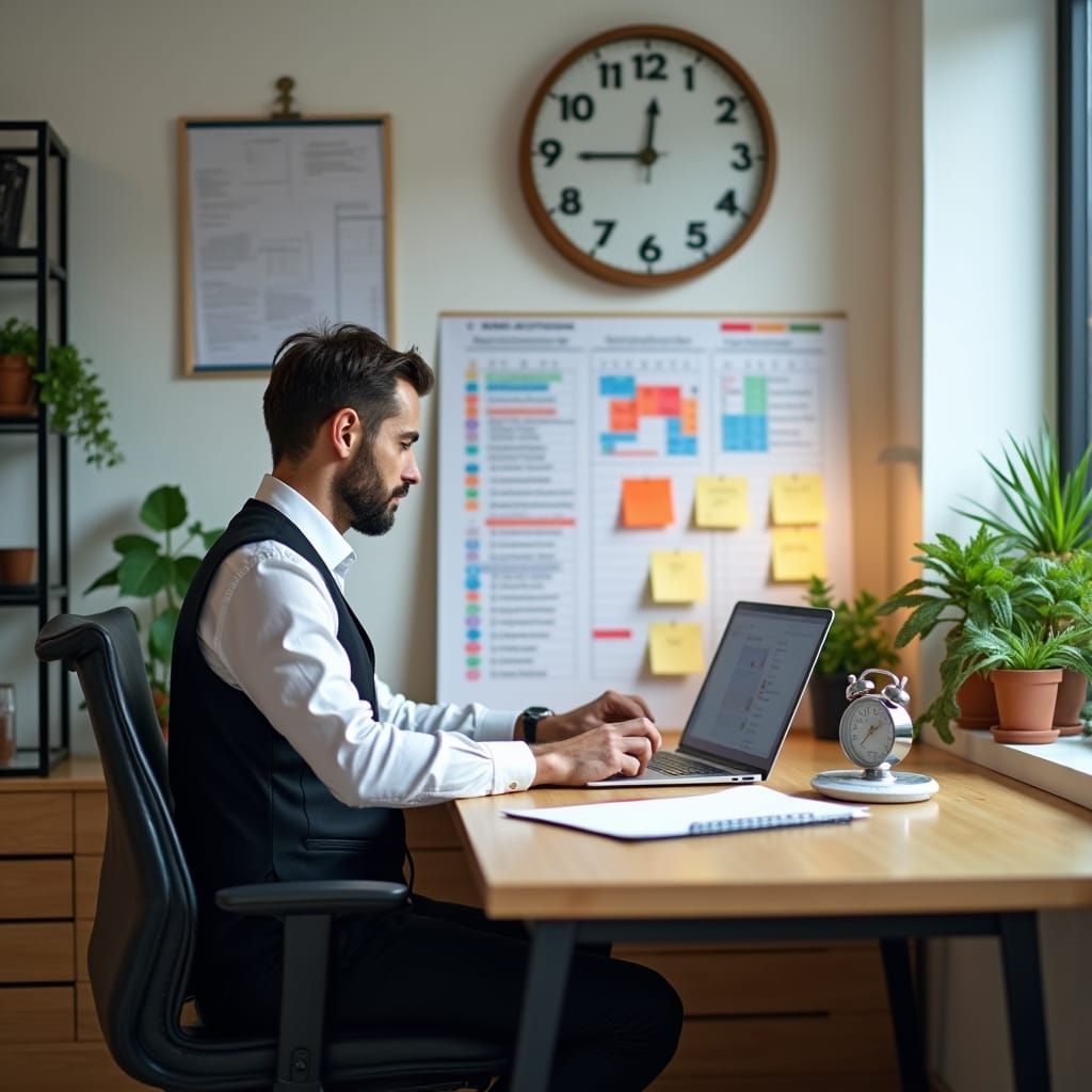 Modern Professional Focused on Important Task