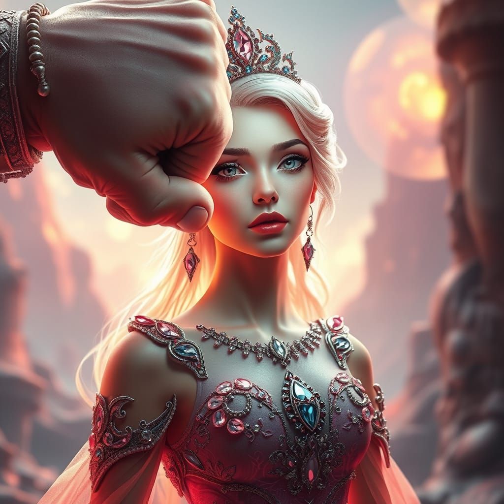 Rosy Princess Defies the Impact of a Glowing Fist