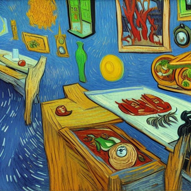 Food Concept Art in Primitivism Style