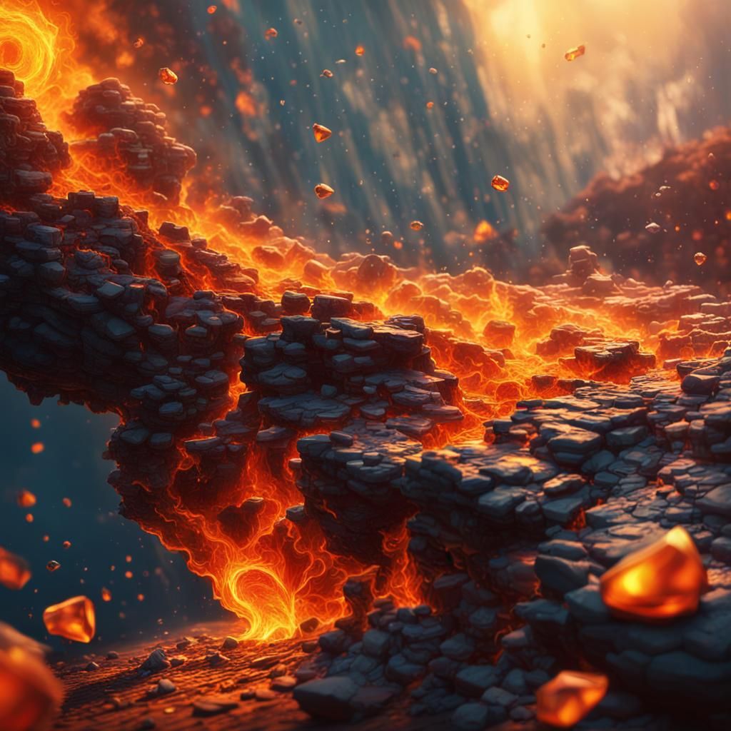 Liquid Fire Gem: A Cinematic Digital Painting